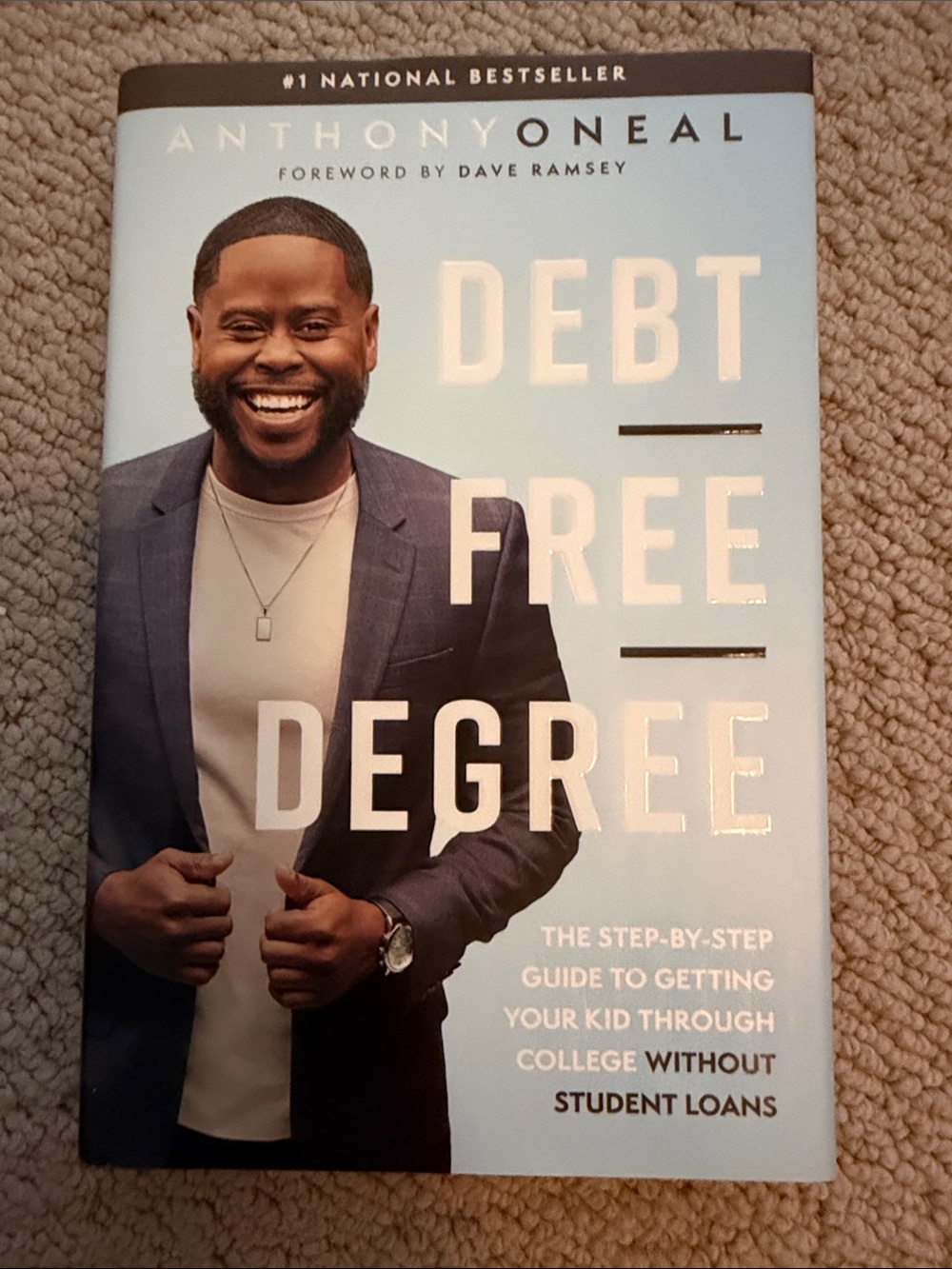 Debt-Free Degree by Anthony ONeal - Light Blue Cover